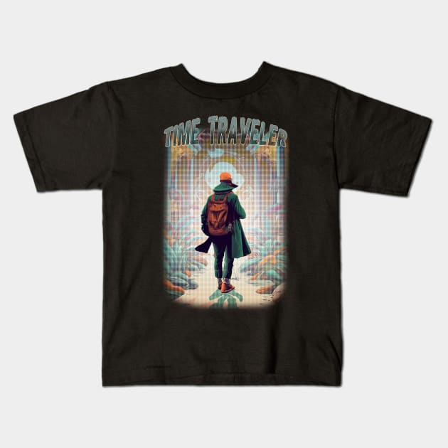 Time traveler art Kids T-Shirt by MusicianCatsClub